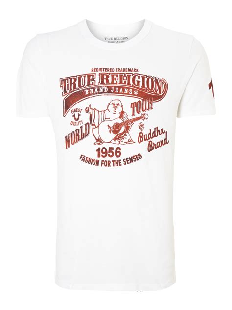 True religion World Tour T Shirt in White for Men | Lyst