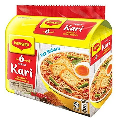 Maggi Nestle Malaysia 2 Minute Instant Curry Flavour Masala Noodles 5 Packs x 79g Kari Spicy ...