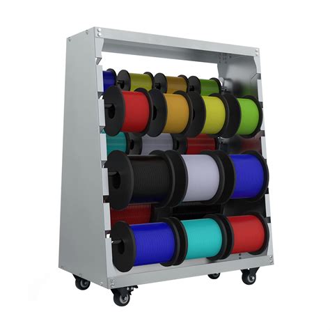 uyoyous Wire Spool Rack 29.5 x 25.2 Inch Cold-Rolled Steel Cable Dispenser Cart with Locked ...