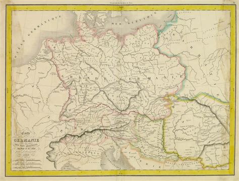 Ancient Germany Map, 1838 - Original Art, Antique Maps & Prints