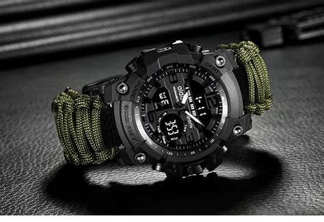 Sports Men’s watch 50m Compass Multifunction Military Wristwatches LCD ...