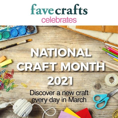 National Craft Month 2021 in 2021 | Monthly crafts, Popular crafts, Crafts