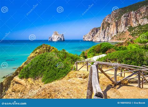 Spaggia Di Masua Beach And Pan Di Zucchero, Costa Verde, Sardinia ...