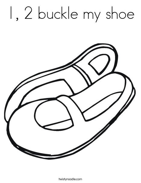 1, 2 buckle my shoe Coloring Page - Twisty Noodle