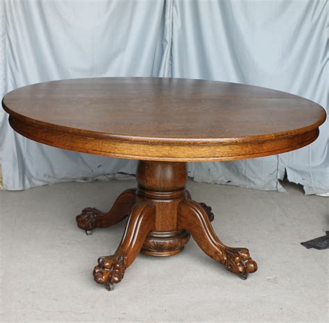 Bargain John's Antiques | Antique Round Oak Dining Table with 5 ...