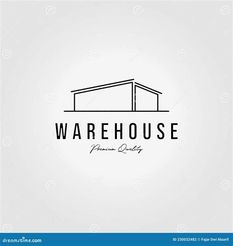 Warehouse Logo Line Art Design Vector Illustration Stock Vector ...