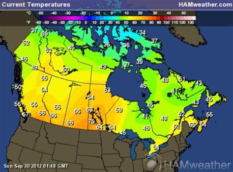 Canada weather map temperature - Environment Canada weather map ...