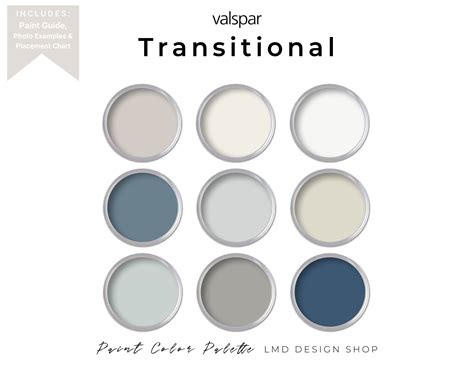 Transitional Valspar Paint Color Palette Home Interior Paint - Etsy UK