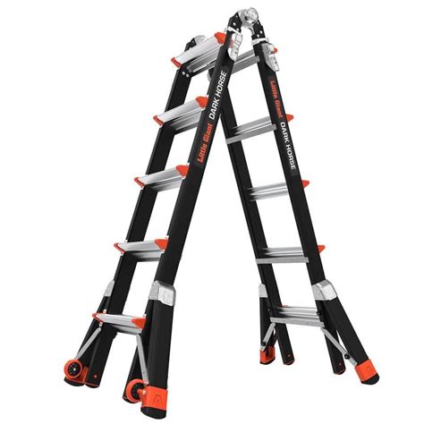 Little Giant Ladders Dark Horse Fiberglass 22-ft Reach Type 1A - 300 lbs Capacity Telescoping ...