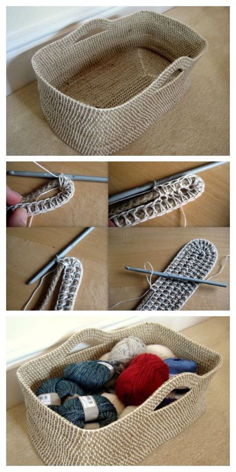 Diy crochet rope basket tutorial free pattern video – Artofit