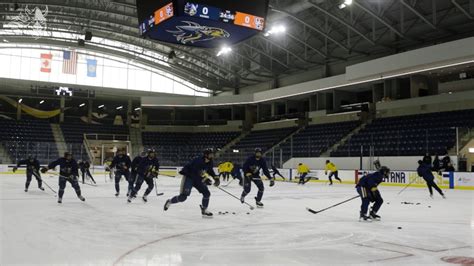 Augustana Hockey's First Practice at Midco Arena - YouTube