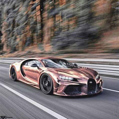 Chrome Rose Gold Bugatti Chiron Super Sport : Bugatti