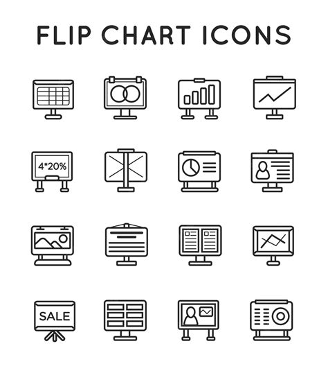 Premium Vector | Set of Flip Chart Office Icons Vector Icons for all Purposes Business Web ...