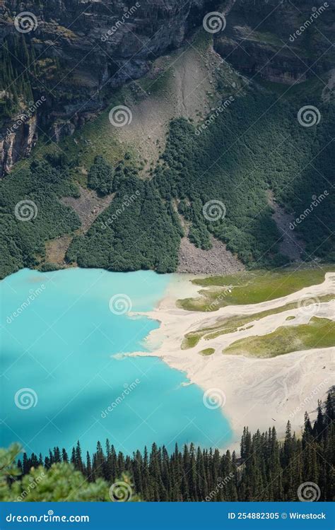 Vertical Breathtaking Scenery of the Lake Louise in Banff on a Sunny ...