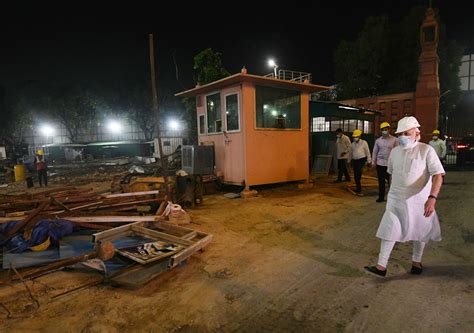 PM inspects the construction works of new Parliament building, in New ...