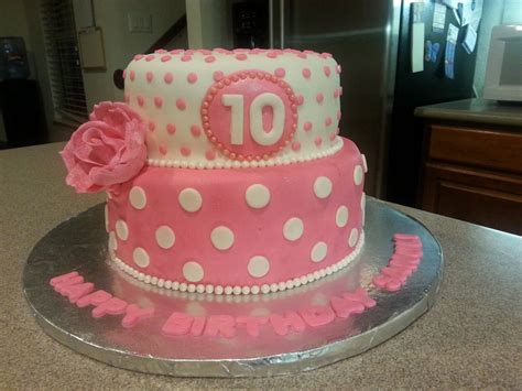 Pink And White 10Th Birthday Cake - CakeCentral.com