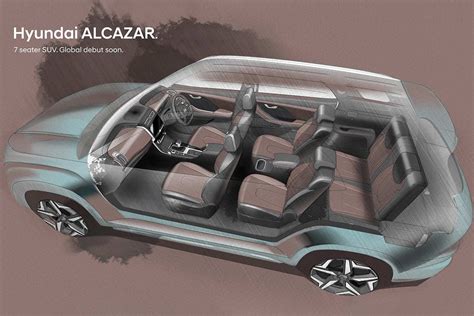 Hyundai Alcazar Interior 6 Seater Design Sketch 2021 - AUTOBICS