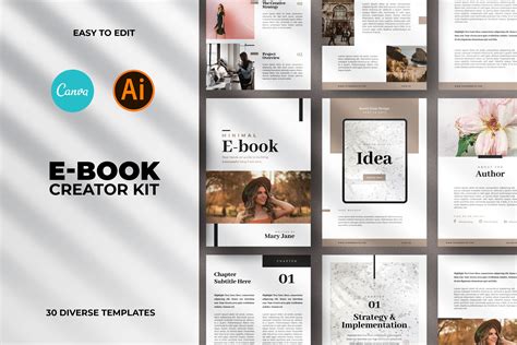 Minimal Ebook Templates for Canva Canva Templates Ebook - Etsy