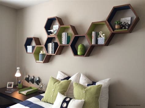 Hexagon Floating Shelves Honeycomb Shelf Home Decor Wood