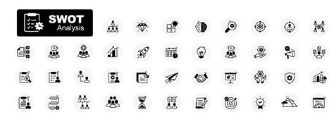 SWOT Analysis Icons Set for your projects. Vector Editable Stroke Icons ...