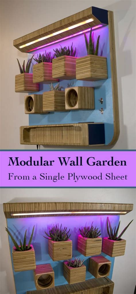 Modular Wall Garden From a Single Plywood Sheet | Woodworking projects gifts, Small woodworking ...