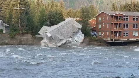 Juneau Alaska flooding today: Videos shows house collapse into ...