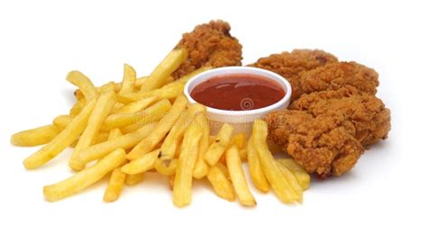 Fried Chicken and Chips stock image. Image of kids, chicken - 14921555