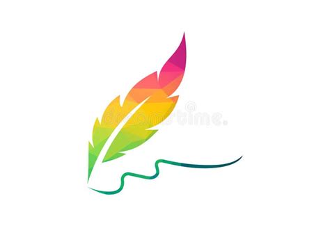 Low Poly and Pen Writing Logo Design, Vector Illustration Stock ...