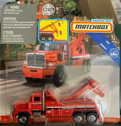 Matchbox Western Star 6900XD Red Wrecker MBX Service Working Rigs Tow ...