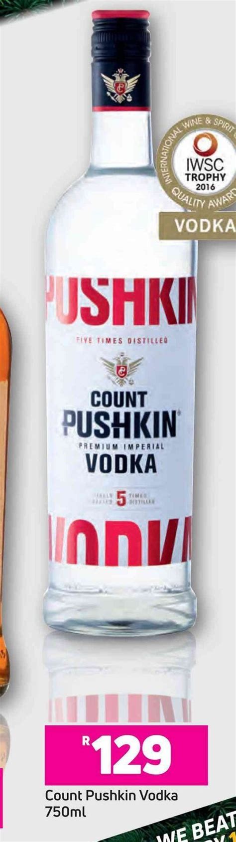 Count Pushkin Vodka 750ml offer at Game