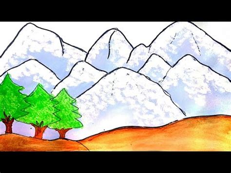 How to draw mountain (Himalaya) step by step/drawing/painting himalya mountain easy - YouTube