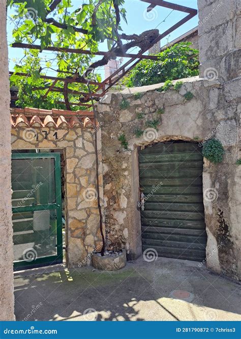 Stone Houses on a Tiny Island in Croatia Stock Photo - Image of ...