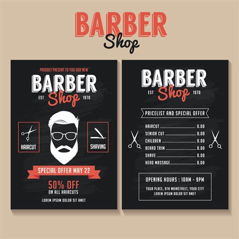 Barber Shop Flyer Template 12711184 Vector Art at Vecteezy