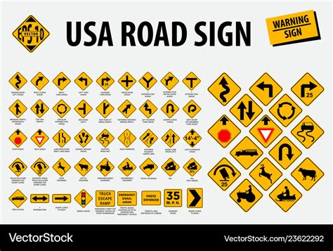 Usa road sign - warning sign Royalty Free Vector Image