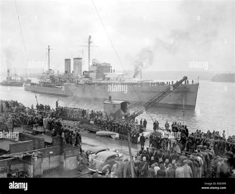 HMS Exeter, Type 42, coming into Plymouth after the battle of The River ...