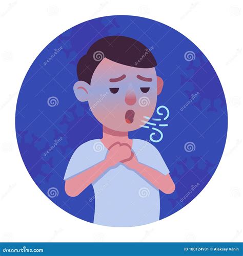 Patient with Dyspnea, Breathless Colorful Pictogram. Stock Vector - Illustration of quarantine ...