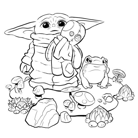 Baby Yoda Coloring Pages Cute – Kidsworksheetfun