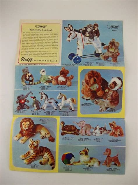 Vintage 1962 STEIFF Mini Catalog Brochure, Bears Stuffed Animals Toys ...