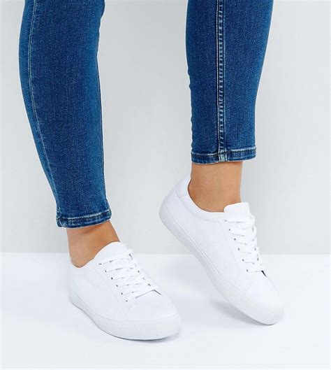 Lyst - Asos Devlin Wide Fit Lace Up Sneakers in White