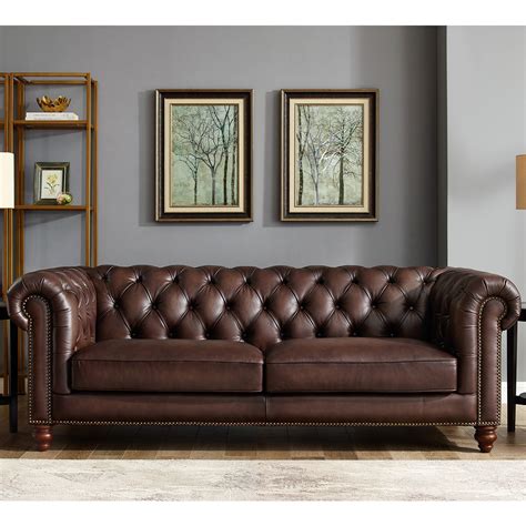 Allington 3 Seater Brown Leather Chesterfield Sofa | Cost...