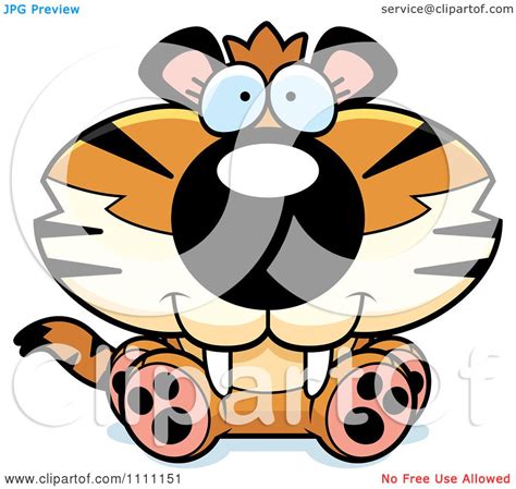 Clipart Cute Sitting Tiger Cub - Royalty Free Vector Illustration by ...