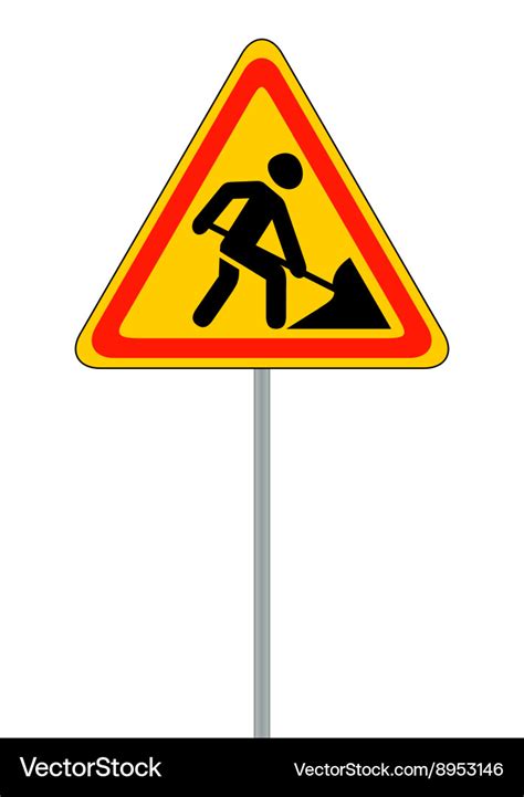 Road signs roadworks Royalty Free Vector Image