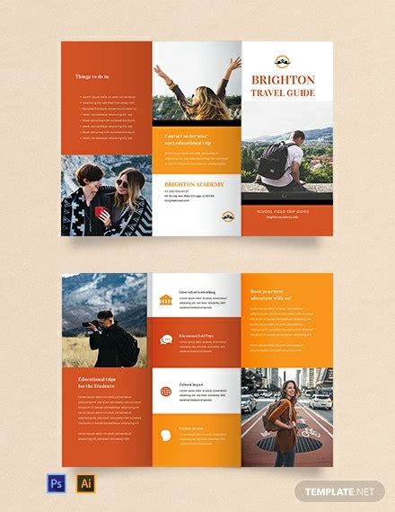 Travel Brochure Template for Students - Illustrator, PSD | Template.net