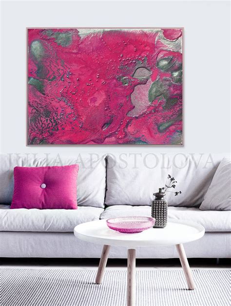 48'' Pink Abstract Art Canvas Painting Print Pink - Etsy