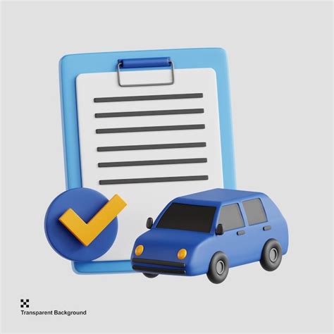 Premium PSD | 3D Illustration of Car Insurance Protection