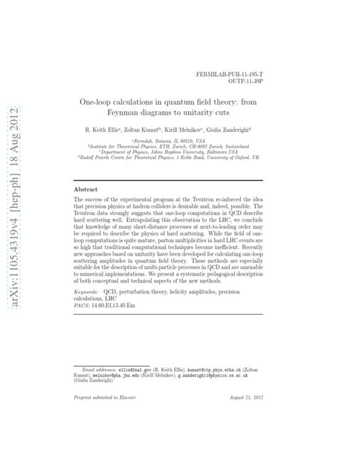 One-Loop Calculations in Quantum Field Theory: From Feynman Diagrams To ...