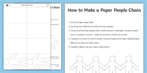 How To Make A Paper Person Chain Template - Twinkl ECE