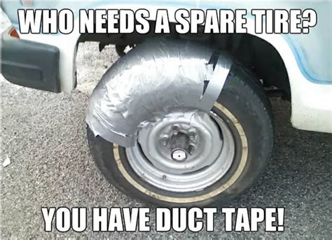 13 Hilarious DIY Solutions For a Flat Tire - Oddee