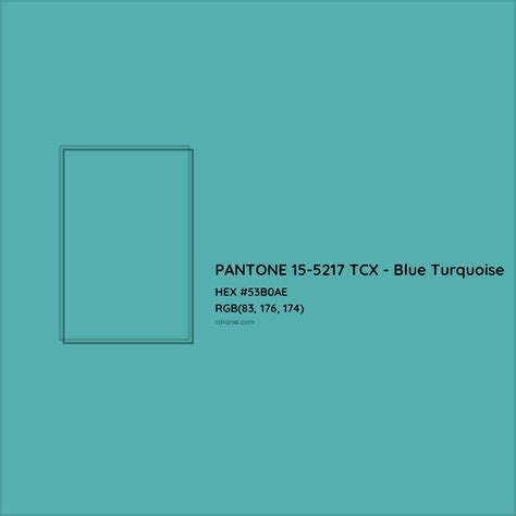 PANTONE 15-5217 TCX - Blue Turquoise Complementary or Opposite Color Name and Code (#53B0AE ...