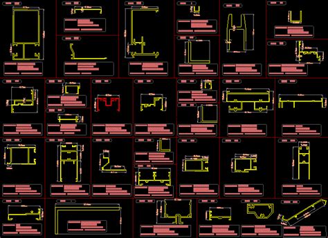 Aluminium Casement Window Section DWG Section for AutoCAD • Designs CAD